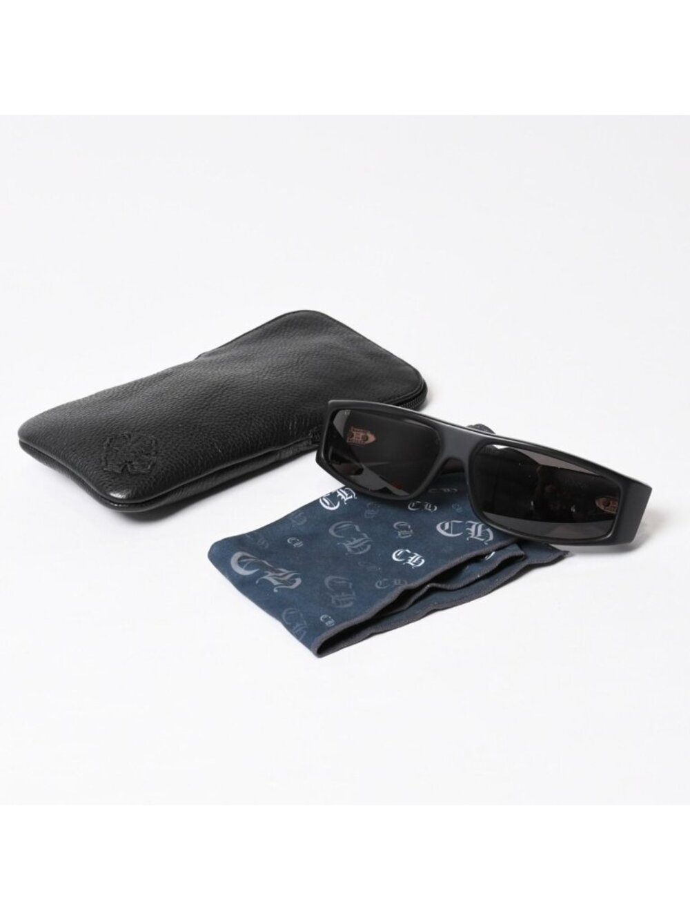 Chrome Hearts Porny Sunglasses Acetate 925 Sterling Silver Black Eyewear